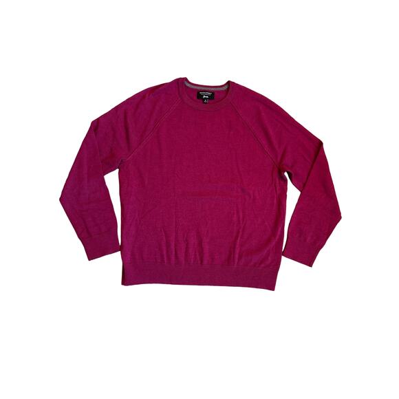 Banana Republic Crew Sweater Mens XL Italian Merino Wool Yarn Baruffa Burgundy - Picture 1 of 10